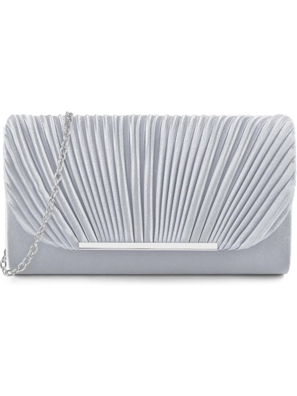 Women's Silver Clutch Purse Evening Envelope Wedding Crossbody Shoulder Bag